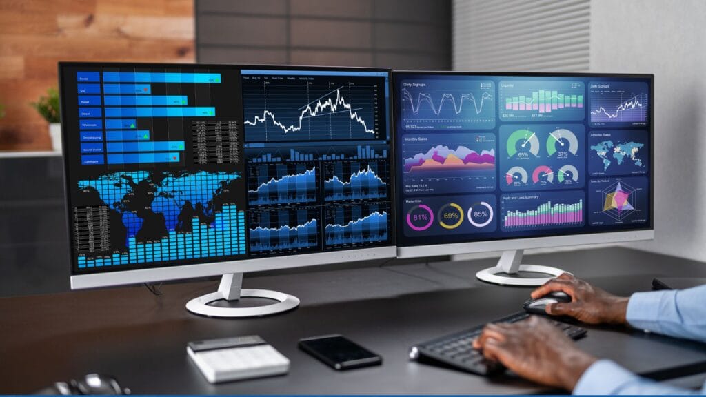data-driven digital marketing dashboard showing performance metrics